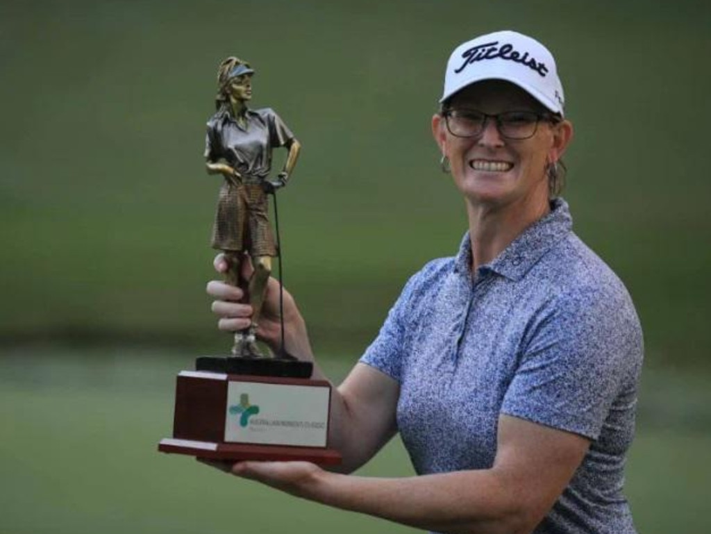 Breanna Gill with her trophy at the Australian Women's Classic. Picture: Australian Golf Media