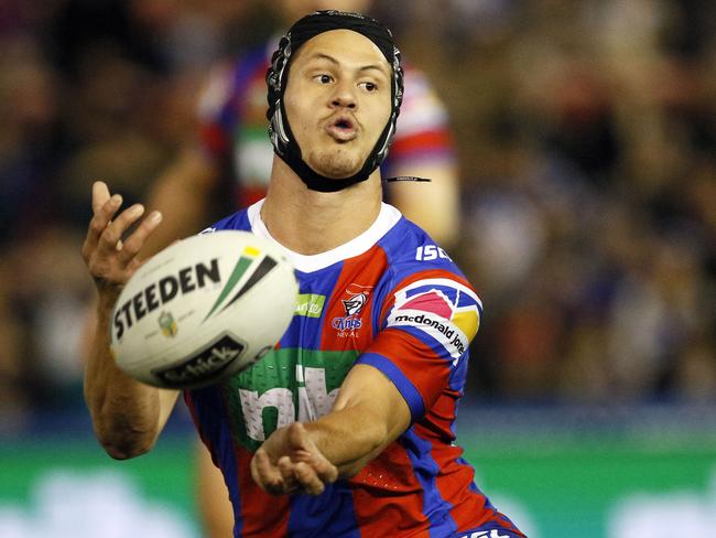 Kalyn Ponga of the Knights has travelled to Townsville despite injuring his ankle at training on Tuesdya. Picture: AAP Image