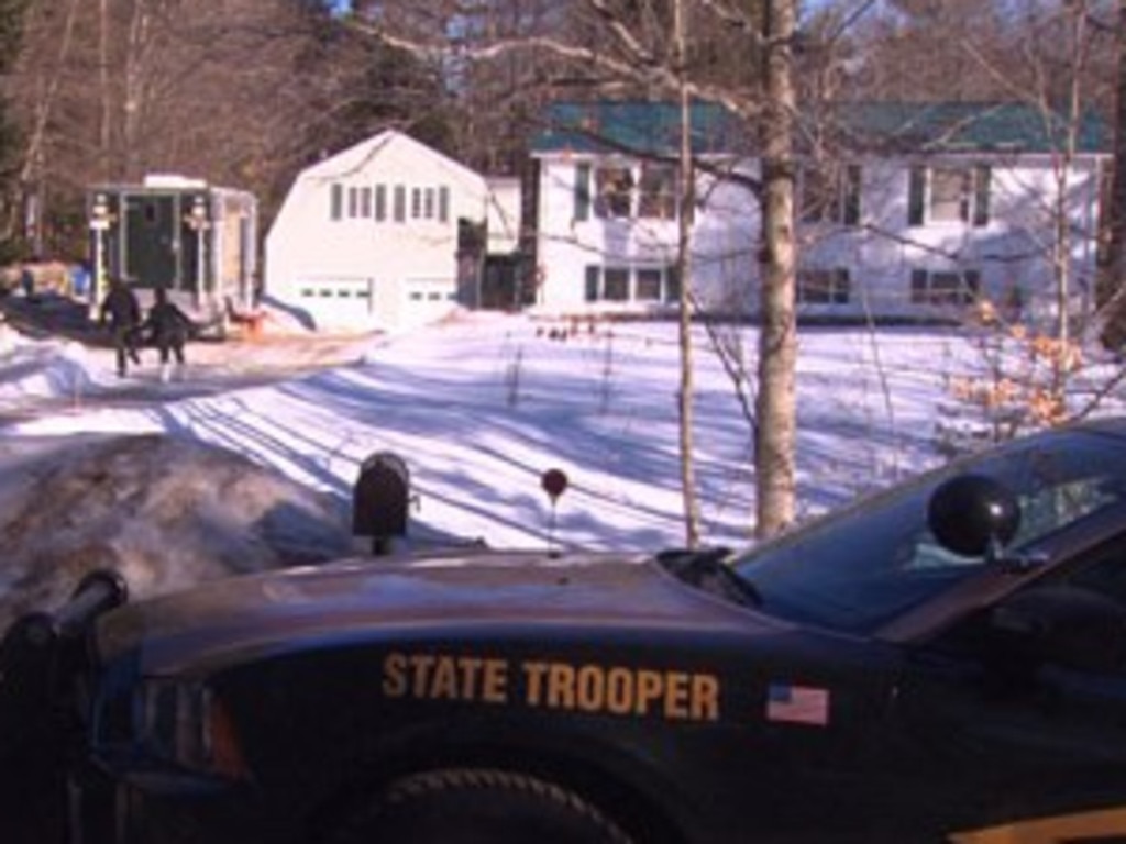 The home in Farmington, New Hampshire, where two women were found dead. Picture: WBZ-TV