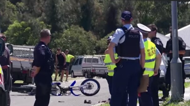 Emergency services at the scene of the crash on Tuesday. Picture: 9 News