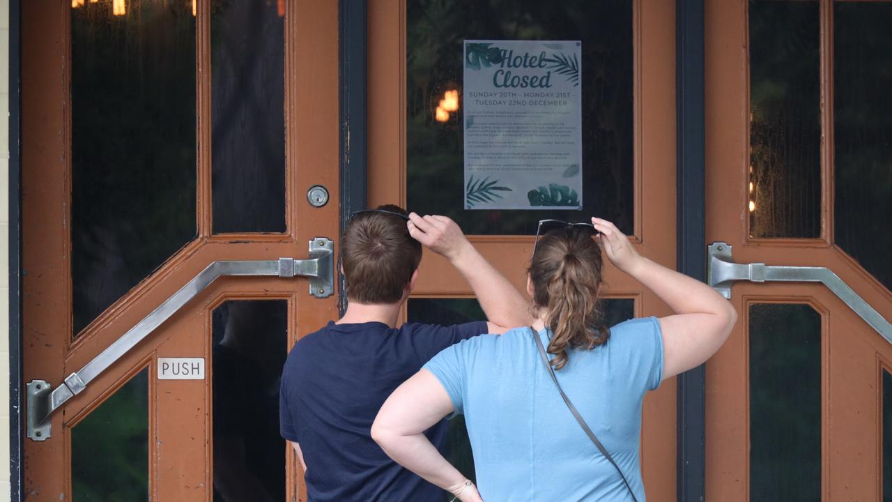 The Rose of Australia hotel in Sydney's Erskineville is pictured shut down as health authorities have revealed another case from the innerwest pub has been linked to the northern beaches cluster. Picture: Nicholas Eagar