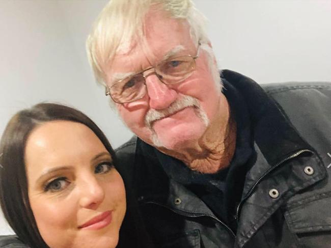 Ex-Comanchero boss father, Jock Ross with his daughter Holly Gittany.