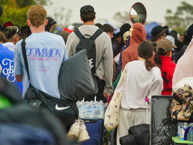 MELBOURNE AUSTRALIA - NewsWire Photos DECEMBER 28, 2024: Concertgoers are seen entering the Beyond the Valley dance festival.Picture: NewsWire / Luis Enrique Ascui