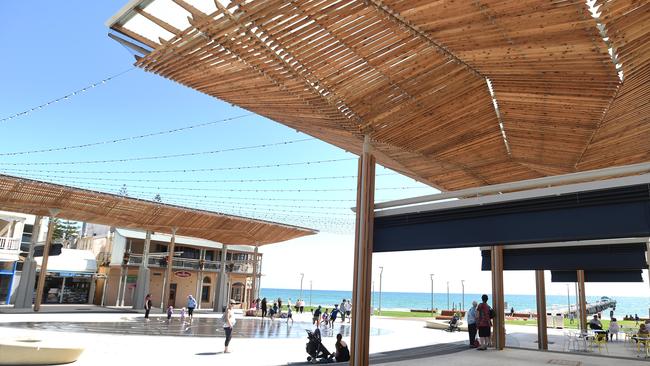 Henley Square soon after it was officially reopened. Shade sails will now be erected. Picture: Sam Wundke