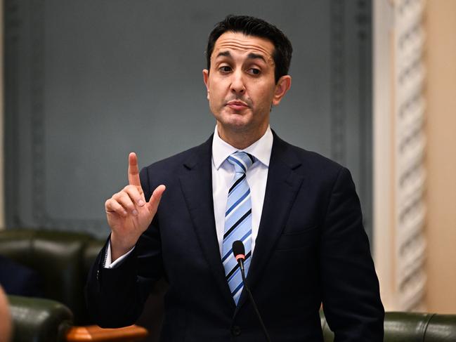 BRISBANE, AUSTRALIA -NewsWire Photos - MAY 20,2025.Queensland Premier David Crisafulli speaks during Question Time at Parliament House in Brisbane. Picture: Dan Peled / NewsWire