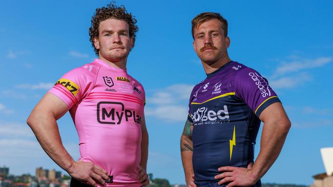 Daily Telegraph. 03, October, 2024.Liam Martin and Cameron Munster at the NRL Fan Fest 2024, in The Rocks, today.Picture: Justin Lloyd.