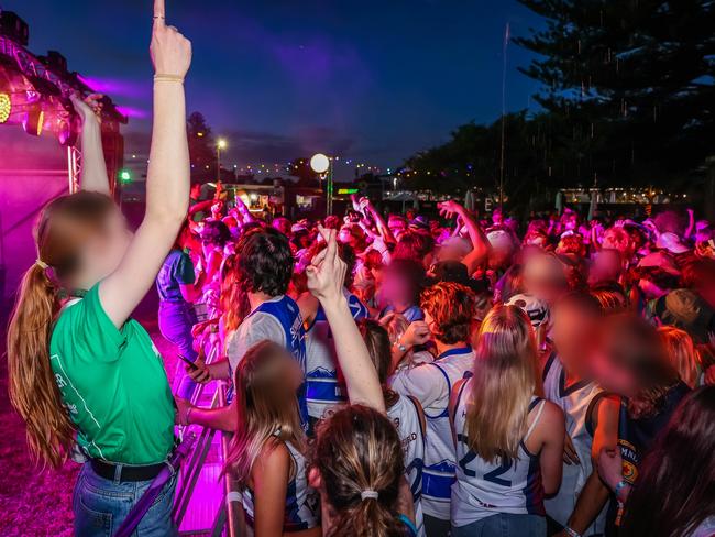 EDIT: FACES BLURRED: enjoying the first night of Schoolies at Victor Harbor, on November 25th, 2022.Picture: Tom Huntley