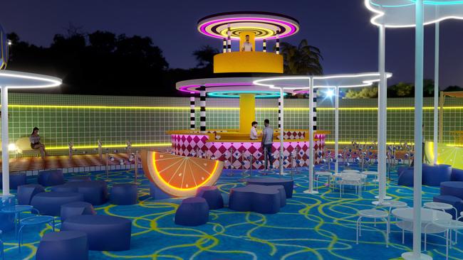 the northern side of Melbourne Park will be transformed into a Beach Club. Picture: Supplied