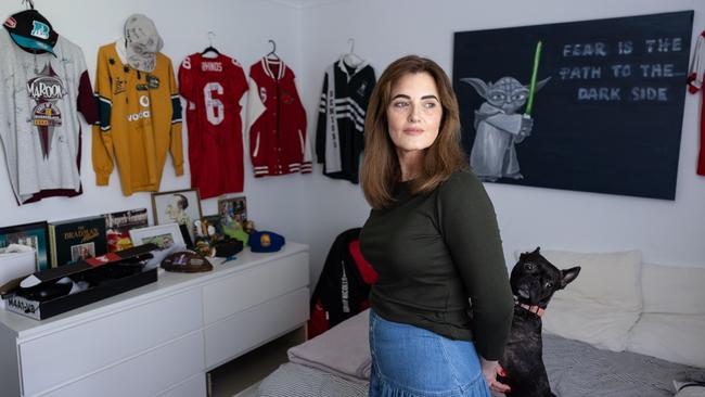 Ali in Henry’s room, which remains as he left it. She said losing a child had been her worst nightmare. Picture: David Kelly