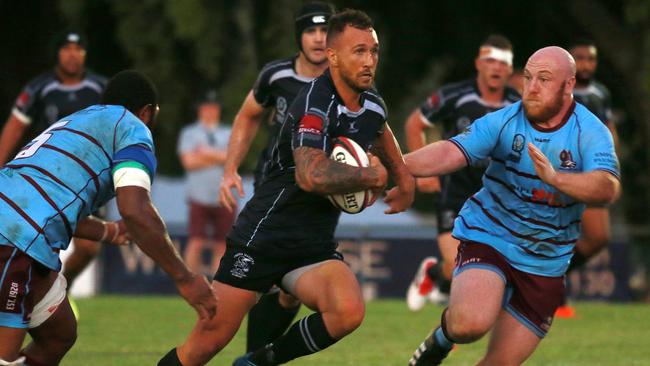 Quade Cooper in action for Souths Magpies at Yeronga last month. Picture: AAP