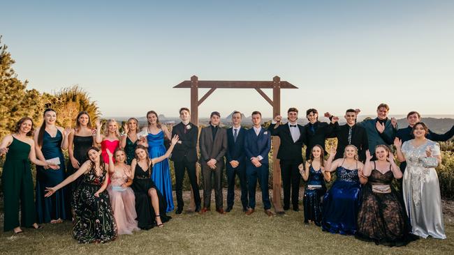 The Year 12M class at the Glasshouse Christian College formal. Picture: Jordan Bull of JBull Photography