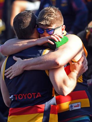 The emotion boiled over for some fans as the scale of the defeat became clear. Picture: Tom Huntley