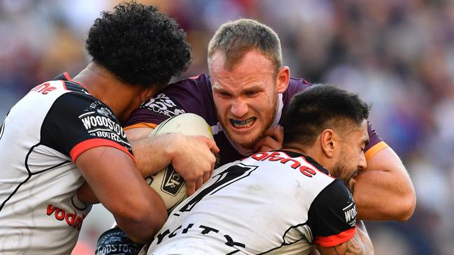 Matt Lodge will start the season on the sidelines after hurting his knee. Picture: AAP Image/Darren England