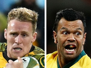 Wallabies centres Reece Hodge and Kurtley Beale ahead of the Bledisloe Cup