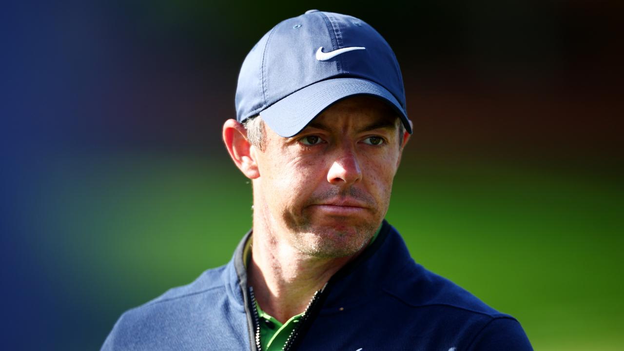 PONTE VEDRA BEACH, FLORIDA - MARCH 12: Rory McIlroy of Northern Ireland looks on during a practice round prior to THE PLAYERS Championship on the Stadium Course at TPC Sawgrass on March 12, 2024 in Ponte Vedra Beach, Florida. (Photo by Jared C. Tilton/Getty Images)