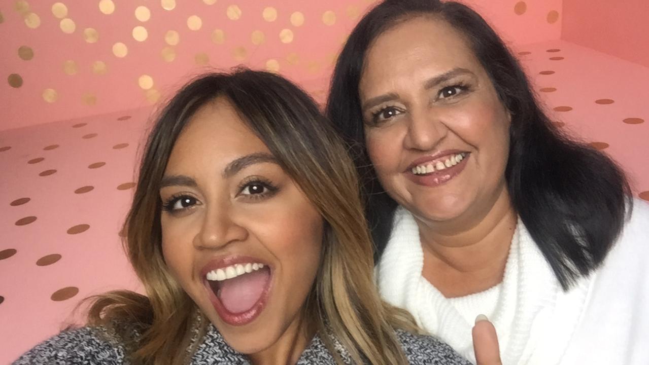 Jessica Mauboy with her mother Therese. Picture: Supplied/Jessica Mauboy