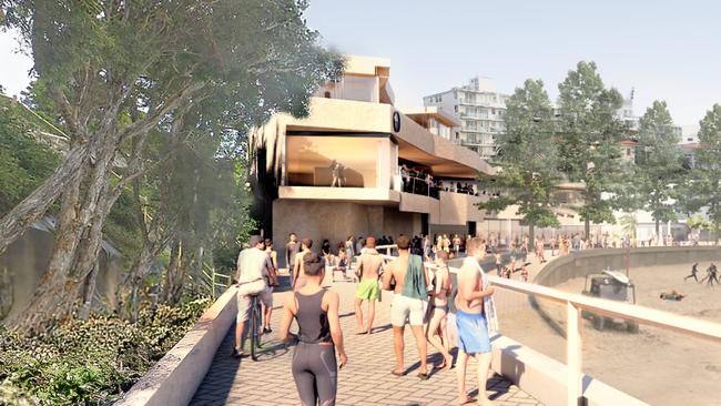 An artist’s concept design of the proposed new Manly Life Saving Club. The project could be in jeopardy if the Northern Beaches Council cannot introduce special rate rises to boost its revenue over the next three years. Picture: Supplied