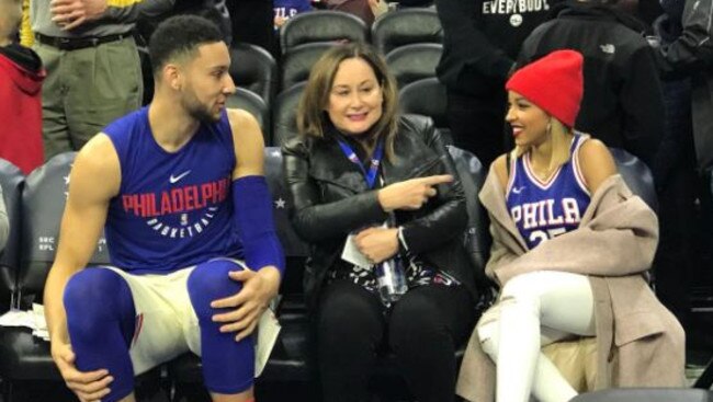 Ben Simmons with mum Julie and ex-girlfriend Tinashe.