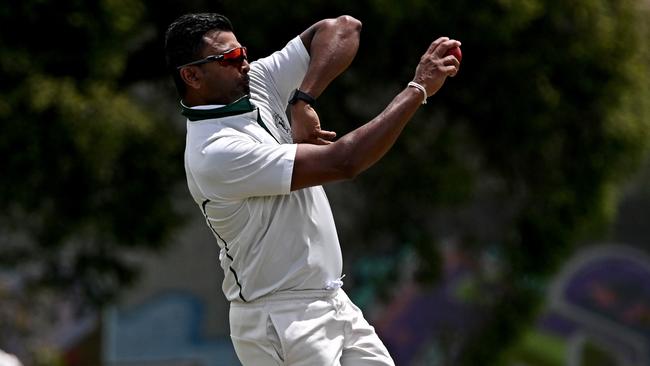 Chinthaka Jayasinghe in action for Yarraville Club. Picture: Andy Brownbill