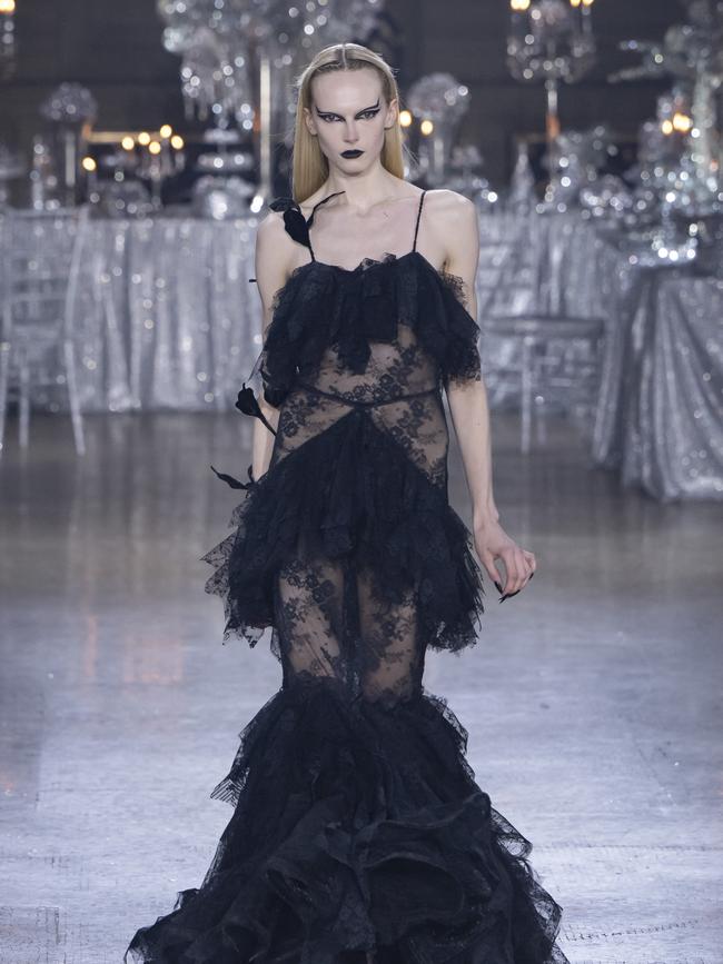 A model walks the runway during the Rodarte Ready to Wear Fall/Winter 2023-2024. Pic credit: Getty Images