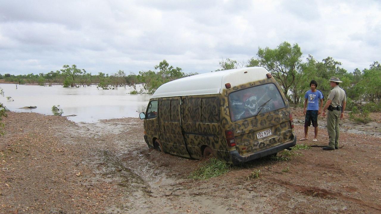 Two Korean tourists became stranded on the Tablelands Hwy after it flooded. The highway has been named one of the NT’s riskiest roads by AANT. Picture: NT Police.