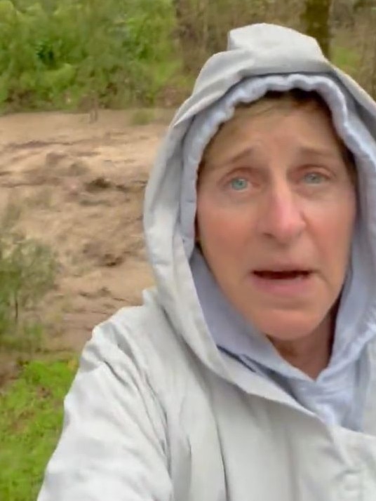 Ellen DeGeneres updated her followers amid the ‘unprecedented rain’ in Montecito.