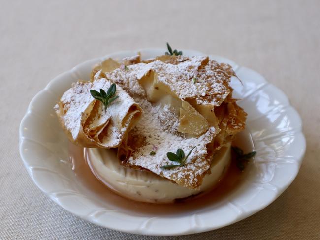 Frozen fig and yoghurt dessert with filo. Picture: Supplied
