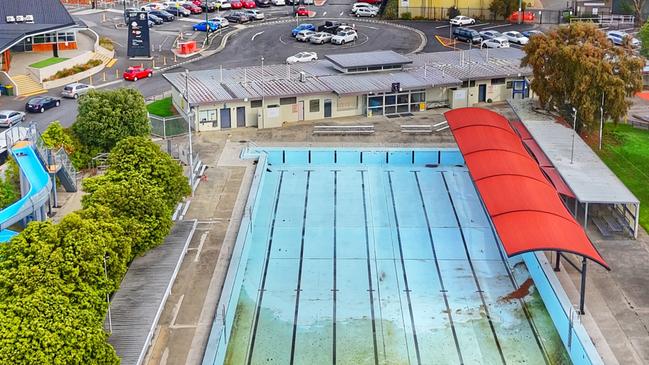 The Glenorchy Pool remains empty while the council weighs up options for revamping the facility. Picture: Kelvin Ball