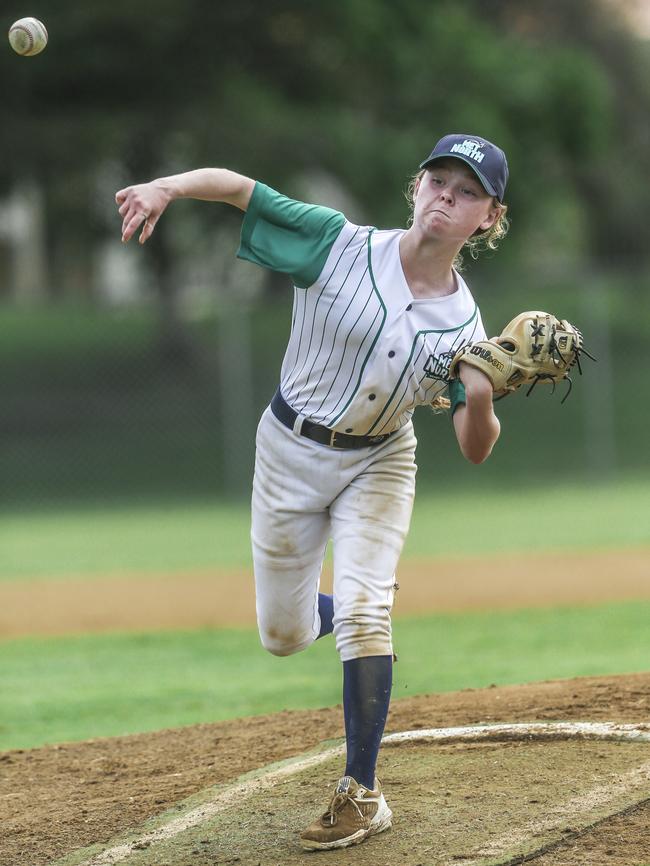 Met East V Met North in the 12-14 years QLD School Sport Baseball Championships. Picture:Glenn Campbell