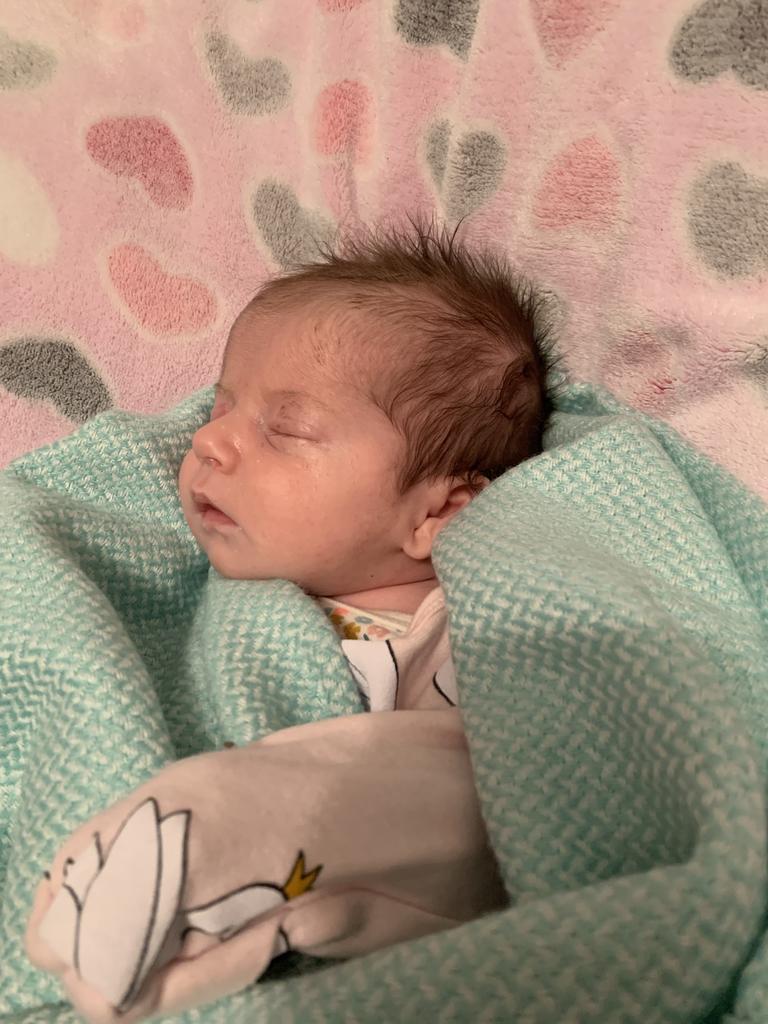 21/06/2019 - Oaklee Cox finally home to her mum, Claudia, Dad, Beau and proud big sister, Ayla after spending time in the Royal’s NICU. Picture: Claudia Bester