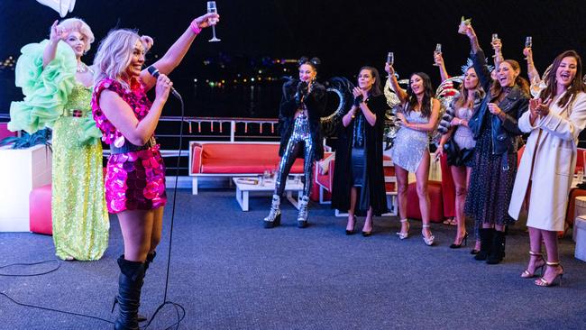 The Real Housewives of Sydney cast celebrated Dr Kate Adams’ 40th birthday on-board the Glass Island boat.