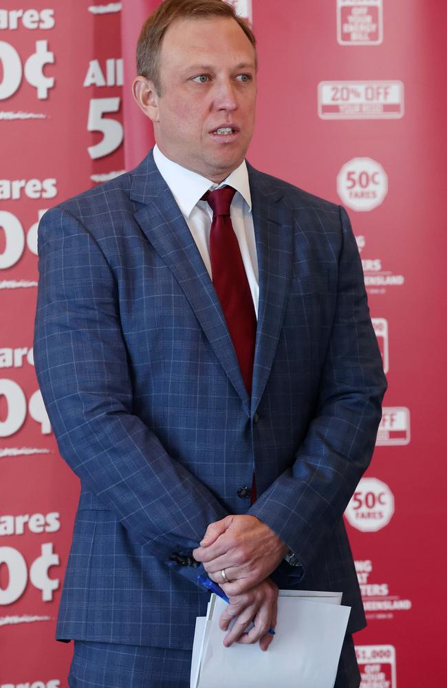 Premier Steven Miles during a media conference in Brisbane. Picture: Liam Kidston