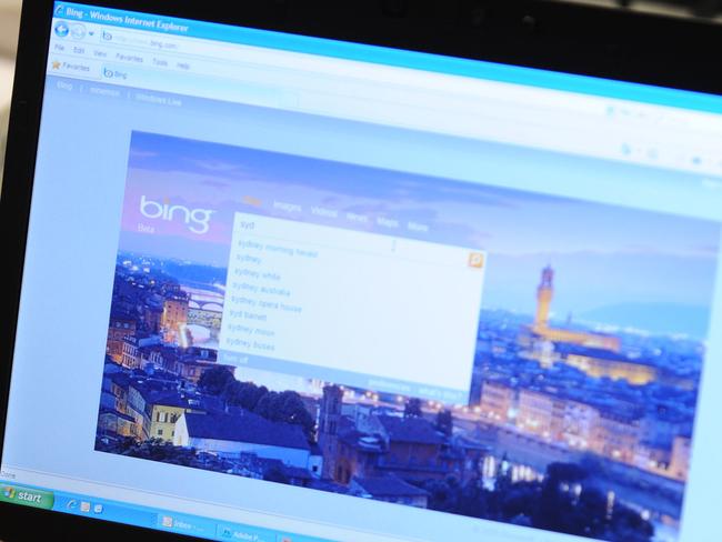 Microsoft Bing website, Sydney, Tuesday, July 21, 2009. (AAP Image/Dean Lewins) NO ARCHIVING