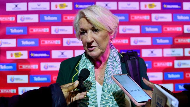 CAPE TOWN, SOUTH AFRICA - JULY 28: Norma Plummer (Head Coach) of South Africa during the Netball World Cup 2023, Pool C match between South Africa and Wales at Cape Town International Convention Centre Court 1 on July 28, 2023 in Cape Town, South Africa. (Photo by Grant Pitcher/Gallo Images/Netball World Cup 2023 via Getty Images)