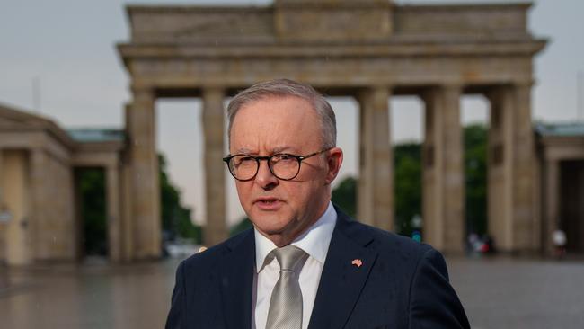 Prime Minister Anthony Albanese’s visit to Berlin comes before he heads to the G7 meeting in Lithuania where global security is a major talking point. Picture: Twitter