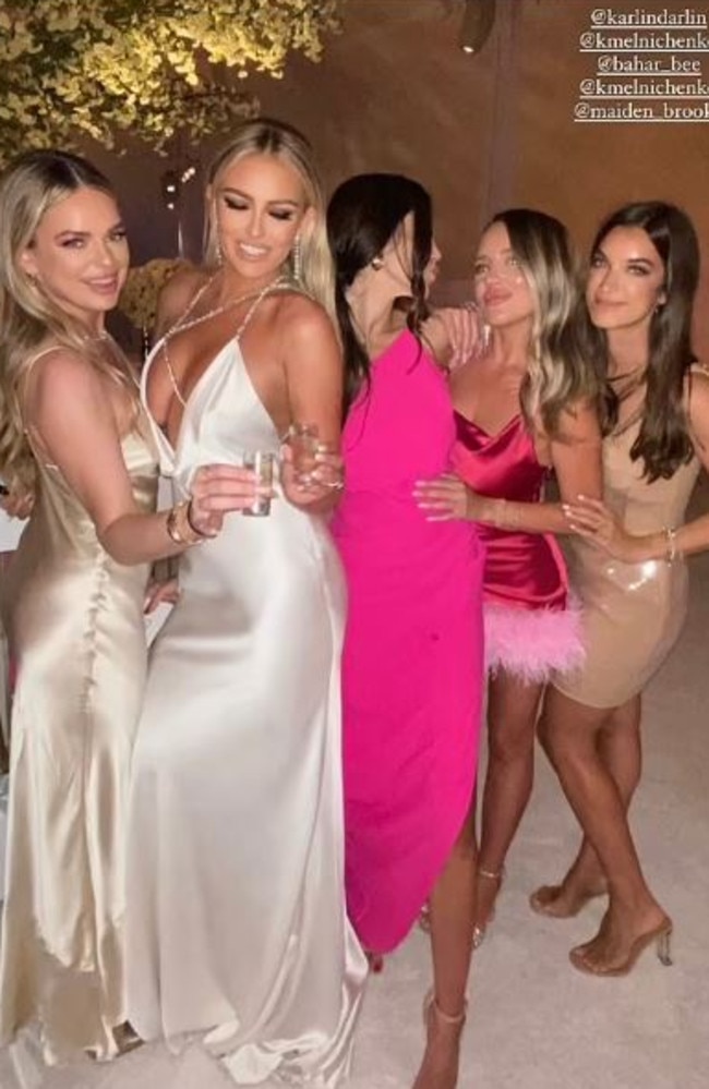 She then switched into a different Vera Wang gown for the reception. Picture: Instagram/paulinagretzky