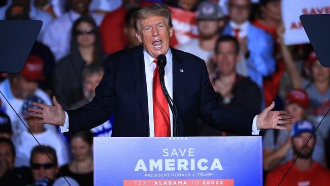 In Alabama in August former president Donald Trump received boos for encouraging Republicans to get vaccinated. Picture: Getty Images