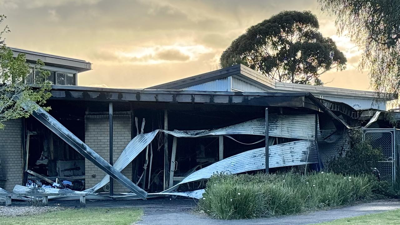 Fire has caused significant damage to the Hendy St Northern Bay College campus. Picture: Alison Wynd.