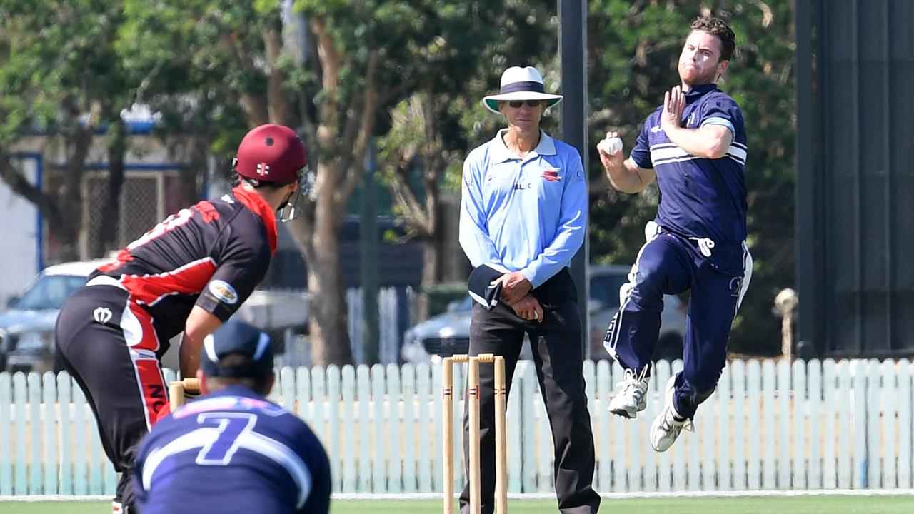 Brothers’ Matthew Wicks bowling to Norths’ Peter Shepherd.