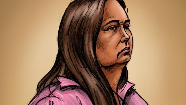 MORWELL, AUSTRALIA- NewsWire Photos APRIL 29, 2025: Court sketch of accused mushroom cook killer Erin Patterson in the Latrobe Valley Supreme Court. Picture: NewsWire / Paul Tyquin