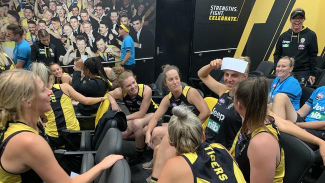 Richmond AFLW players behind the scenes at Punt Road.