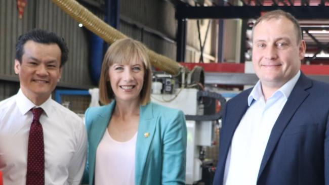 Scott Dunn (right) in 2022 with Jo Heylen and Anoulack Chanthivong, who are now NSW government ministers. Picture: Supplied