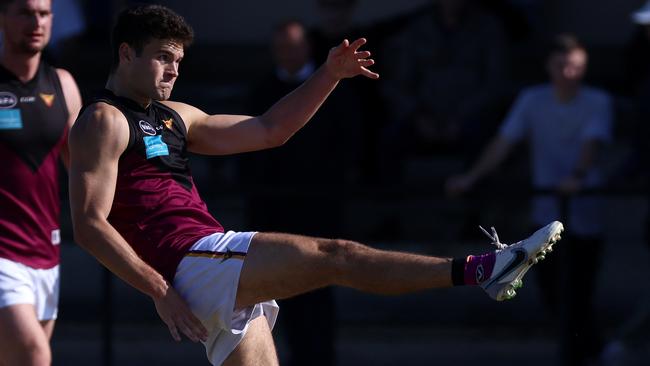 Samuel Loewe in action for Old Haileybury. Picture: Hamish Blair