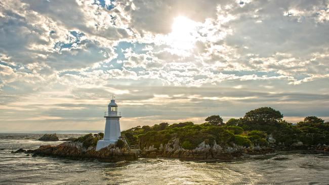 Hells gates lighthouse.in Macquarie Harbour, Strahan.