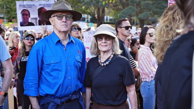 Malcolm and Lucy Turnbull also attended the rally. Picture: Sam Ruttyn