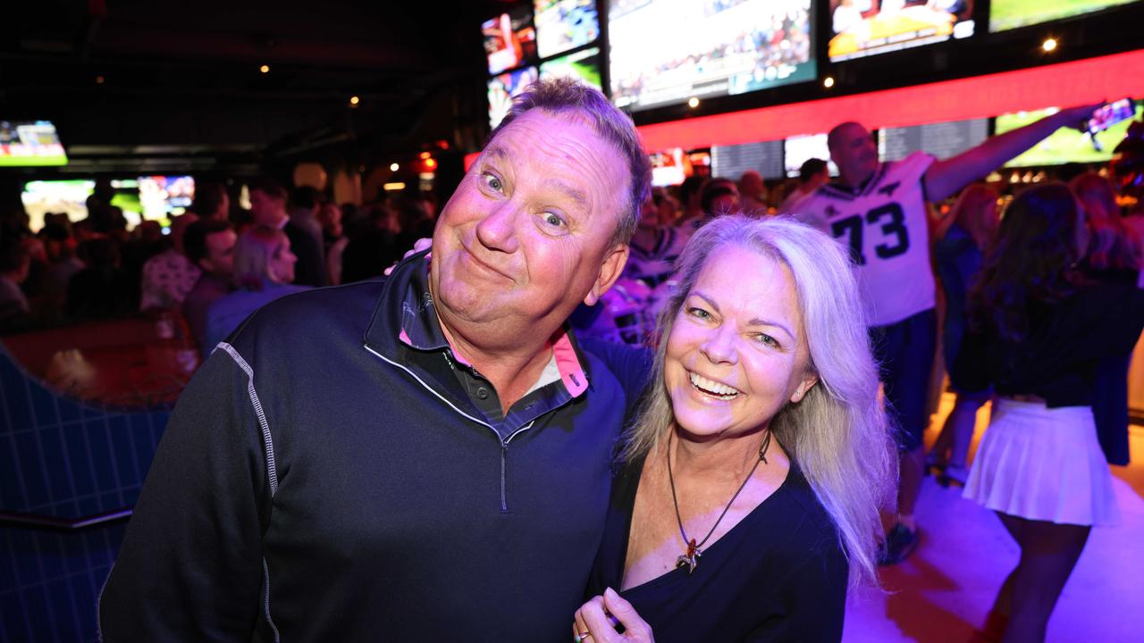 Glenn Hampson and Jen Masters at The Sporting Globe Bar and Grill launch at Surfers Paradise for Gold Coast at Large. Picture, Portia Large.