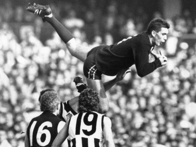 Stephen Silvagni prepares for a heavy landing.