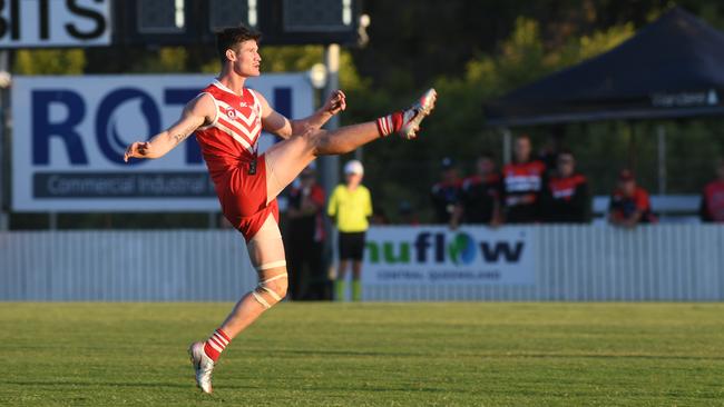 Thomas Cossens kicked four goals in Yeppoon’s grand final win. Photo: Jann Houley