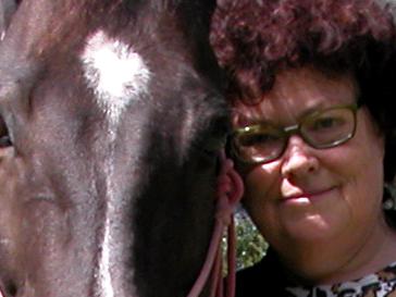 Author Gillian Wills (Gillian Bramley-Moore), with horse Elvis, at her property in Ransome. Ms Wills has written a memoir Elvis and Me (Finch, $27.00, due August 2015) about how training her flighty horse Elvis transformed her own life. Submitted pic. Uploaded 16/07/15