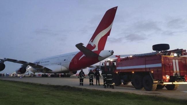 A Qantas Airbus A380 has made an emergency landing at the Heydar Aliyev International Airport in Baku, Azerbaijan. Picture: Supplied